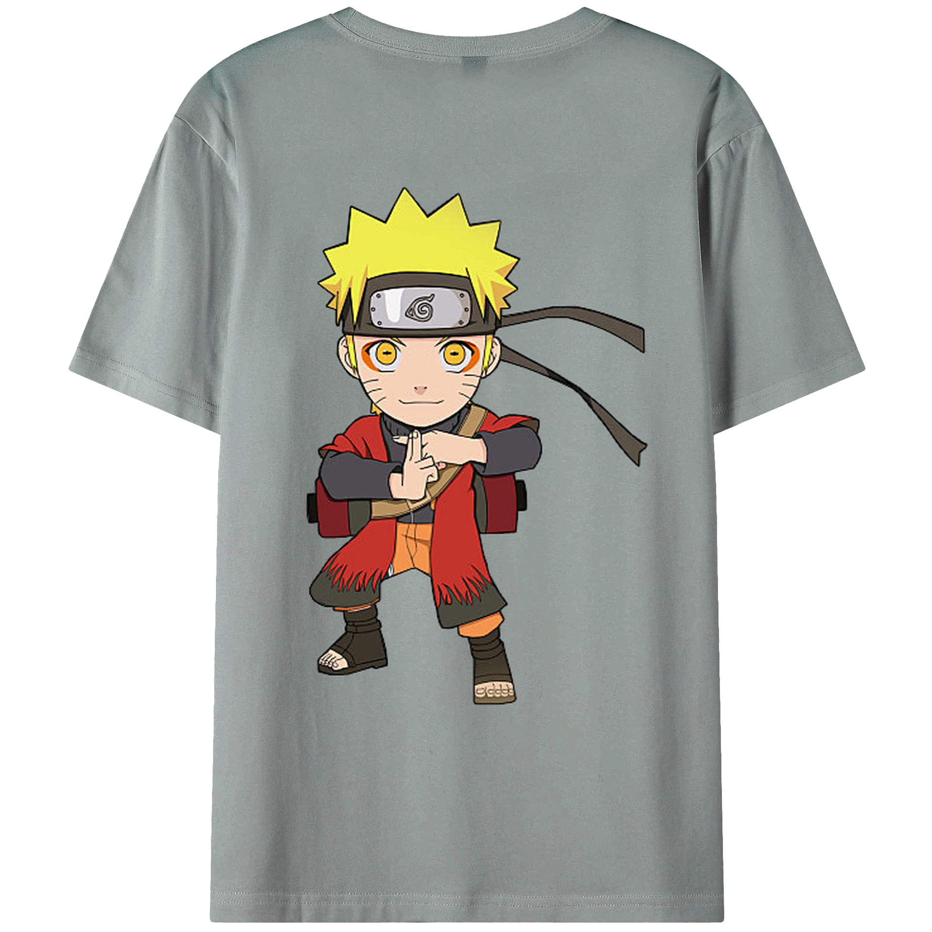（画像用） NARUTO -ナルト- うずまき ナルト Uzumaki Naruto 綿100％ メンズ半袖Tシャツ（バックプリント） 通気性